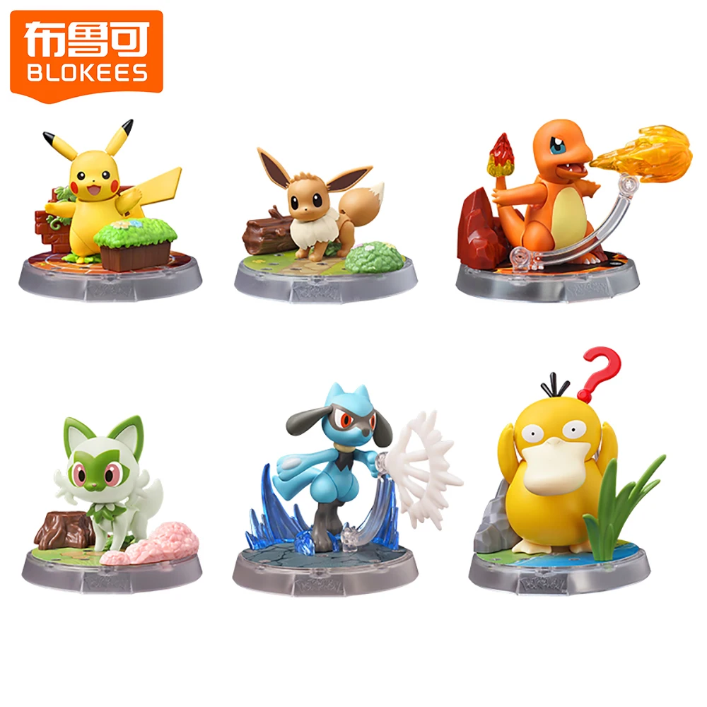 

Official BLOKEES Pokemon Action Figure Adventure Prelude Classic S Pikachu Eevee Characters Toy Assembly Joy Anime Charm Gifts