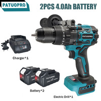 PATUOPRO 220N.m Brushless Electric Hammer Drill Cordless 13MM Hammer Drill 3 Functions Impact Drill Tools For Makita 18v Battery
