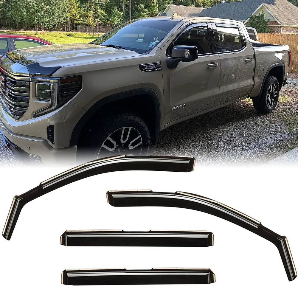 

Для Chevrolet Silverado Crew Cab 2019-2024: Внутренние ветровики (дефлекторы окон)