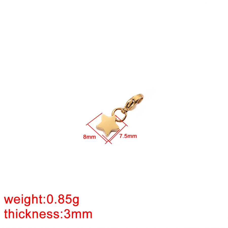 New Lobster Buckle Creative Simple Stainless Steel Star Plane Charm Waterproof and Allergy Resistant Jewelry Accessories Pendant