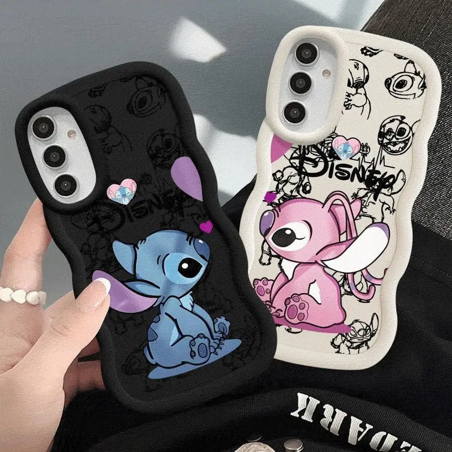 Disney Stitch Love Phone Case For Samsung Galaxy A12 A13 14 A15 A24 25 A16 A22 A23 A32 A33 34 A35 A52 A53 A54 55 A73