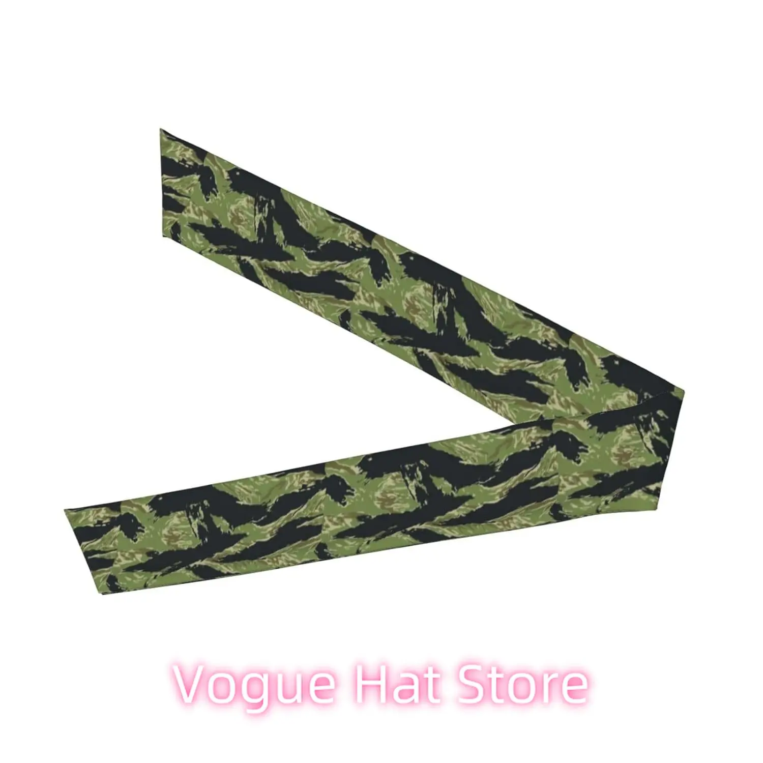Sweatbands for Men Women Tiger Stripe Camo Tie Back Headband Hair Band for Basketball, Running, Tennis