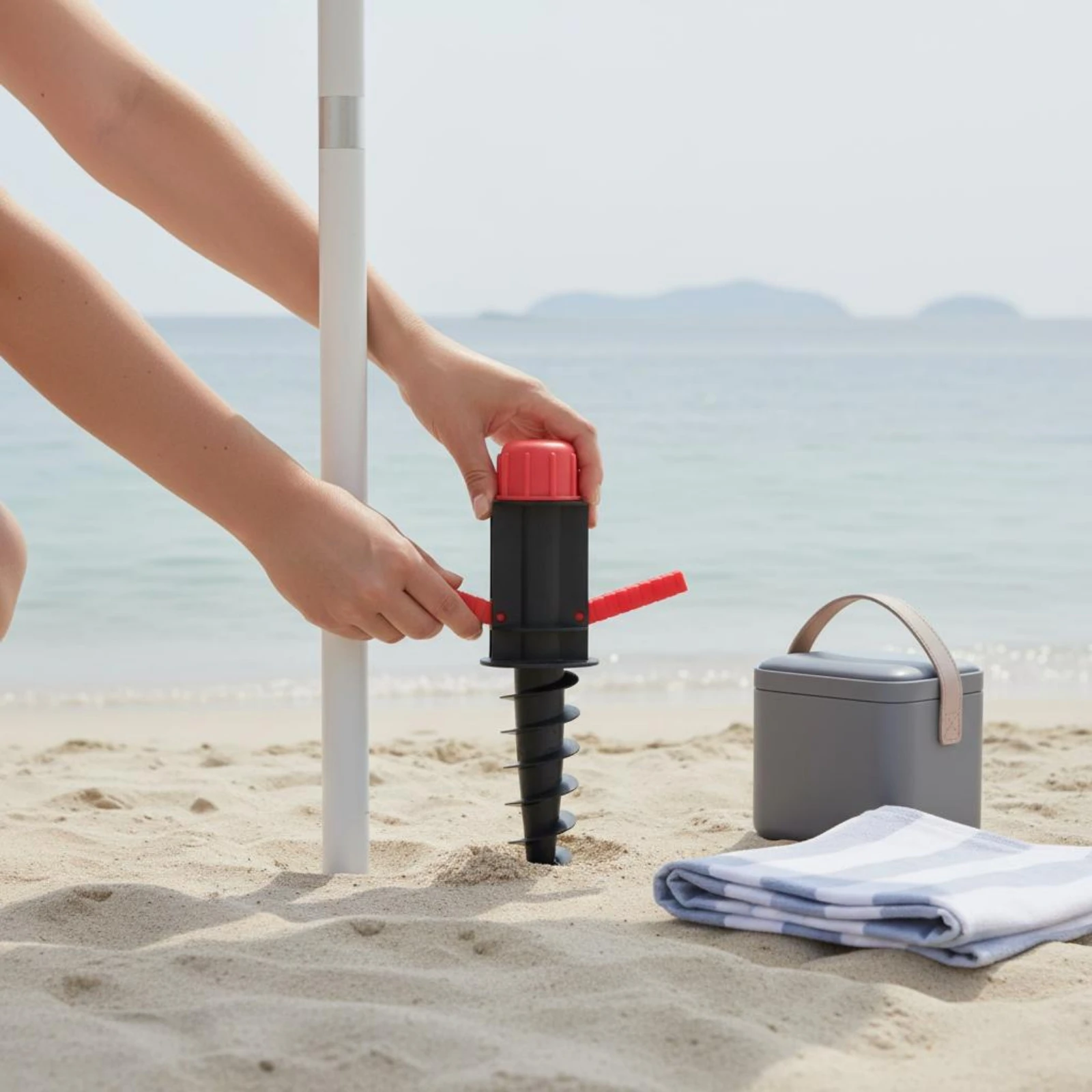 Plastic Umbrella Ground Stake Windproof Beach Umbrella Anchor Outdoor Gear Portable
