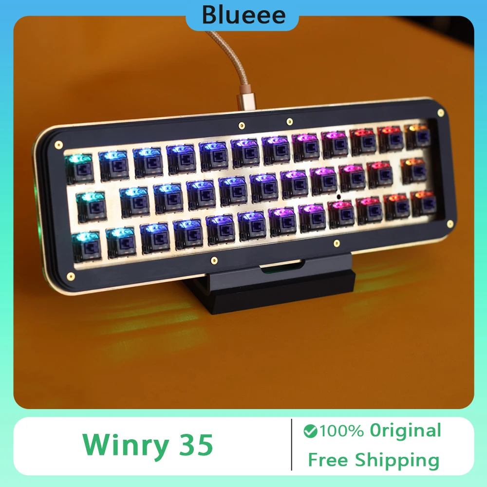 

Winry 35 Custom Mechanical Keyboard Kit Hot Swap RGB Macro QMK DIY Compact Customized Keyboard Kit 35Keys PC Accessories