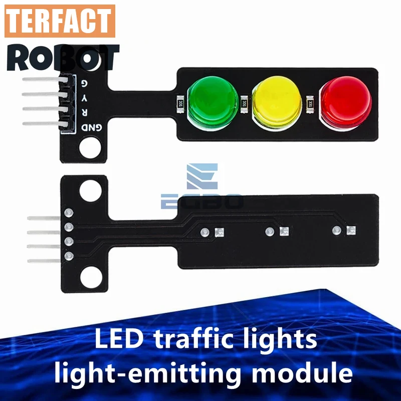 1~10PCS TERFACT LED Traffic Light Module: Digital Signal Output – Electronic Building Block for DIY and Education