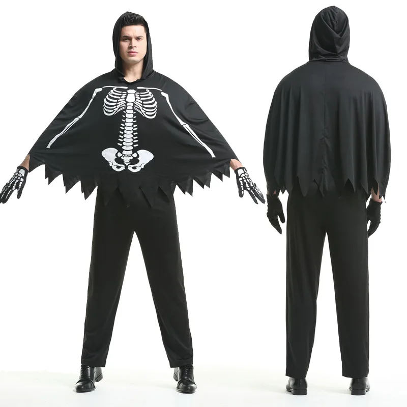 

Most Popular Halloween Skeleton Costume For Adult Couples Character Robe Costume For Men And Women