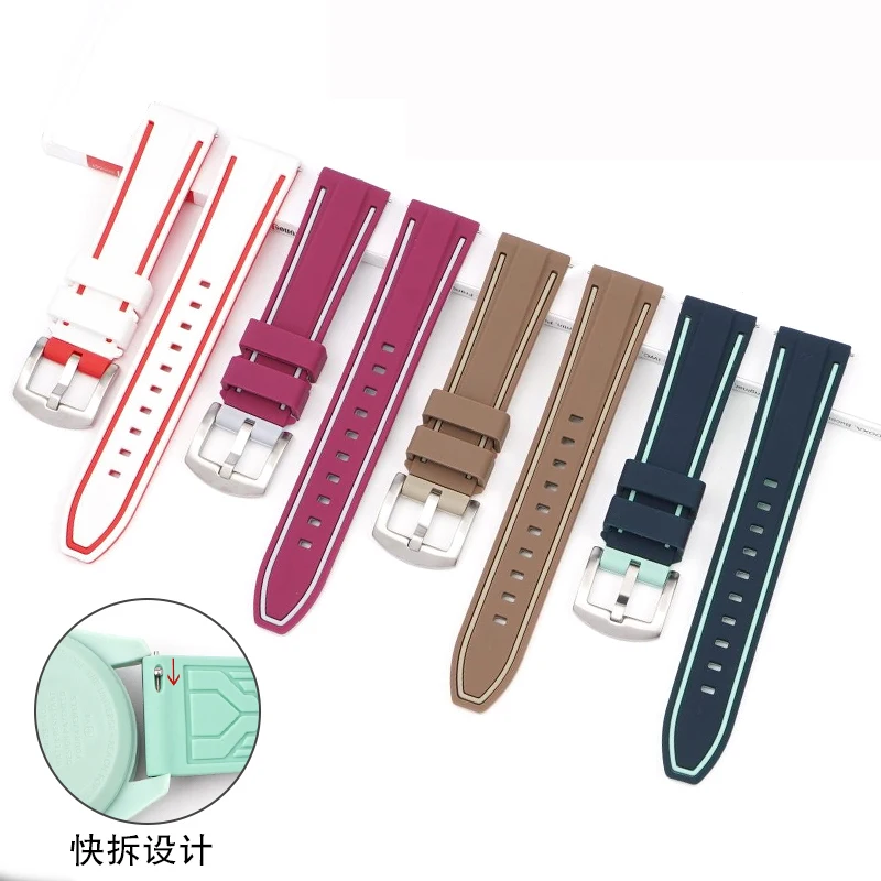 Rubber watchband Silicone Straps 20mm  Waterproof Rubber Replacement Band Watch for OMEGA Special Secondary colours