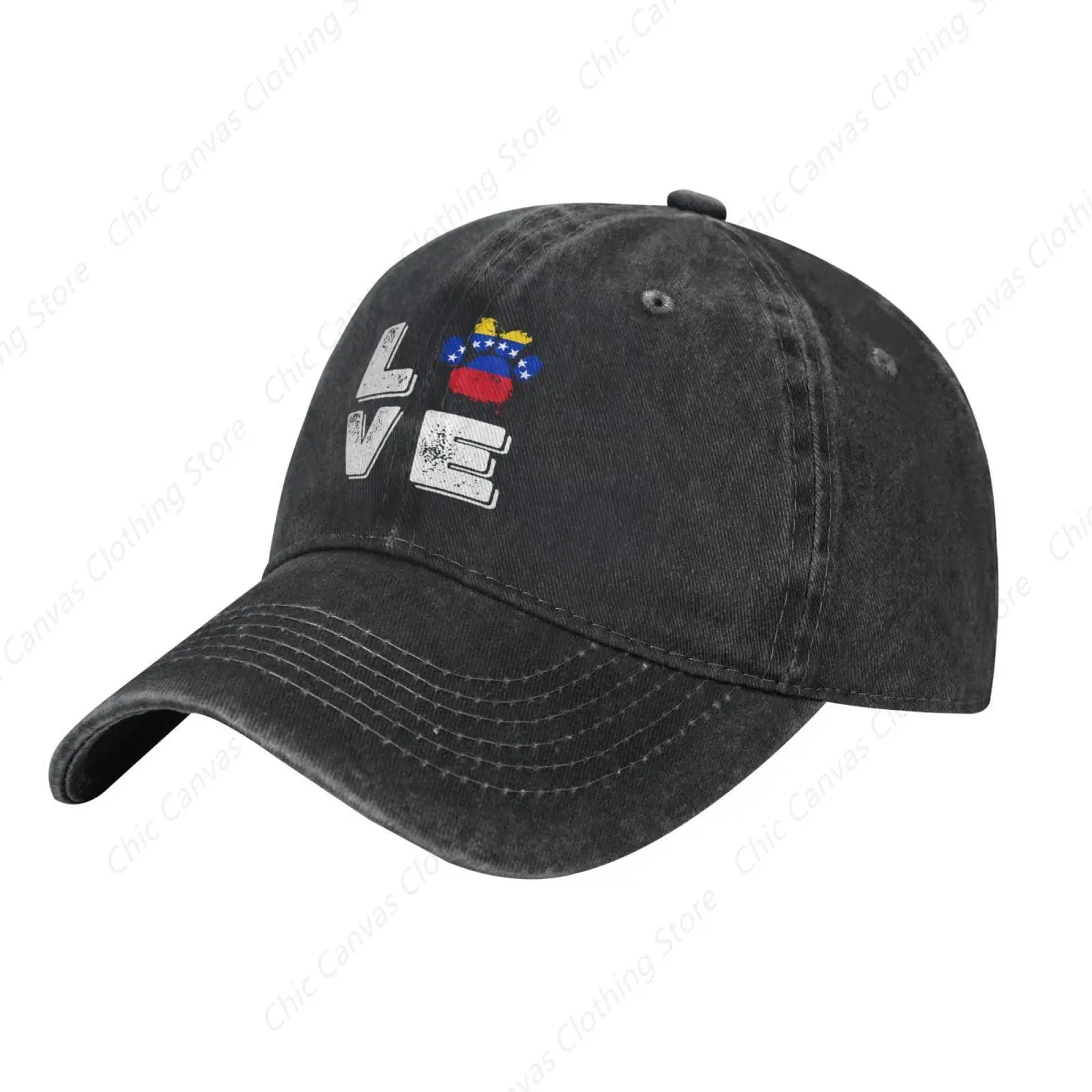 

Love Paw Venezuelan Flag Baseball Hat Men's And Women's Dad Retro Cowboy Hat Outdoor Adjustable Truck Hat