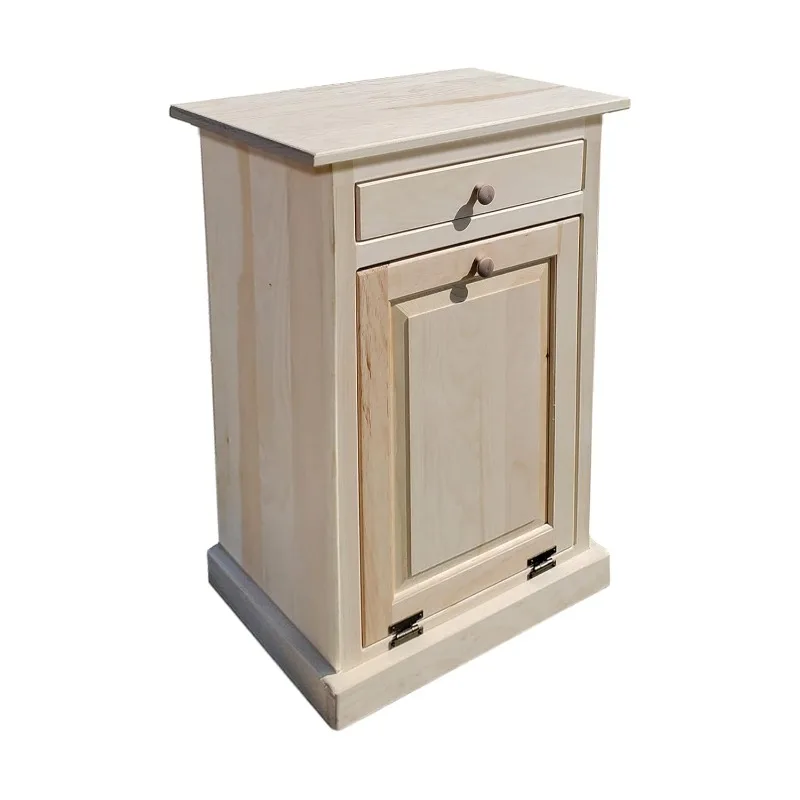 Peaceful Classics - Handmade Hideaway Cabinet - Decorative Bathroom, Office, and Bedroom Trash Can - Wooden Tilt Out Trash Bin