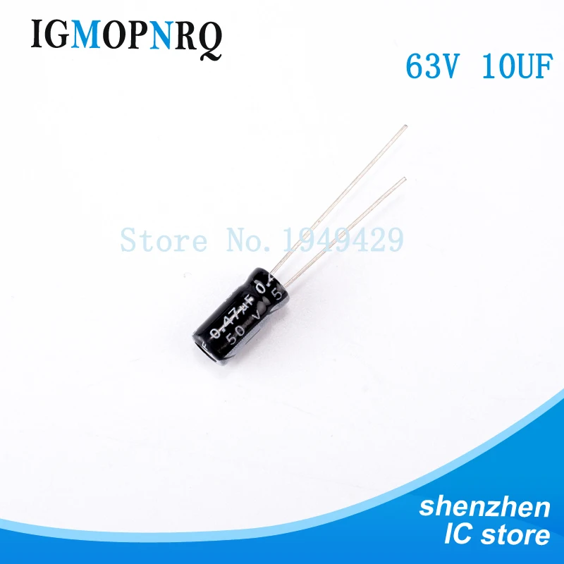 20PCS/LOT 10uF 63V Aluminum electrolytic capacitor 5*11 Electrolytic Capacitor 63v 10uf