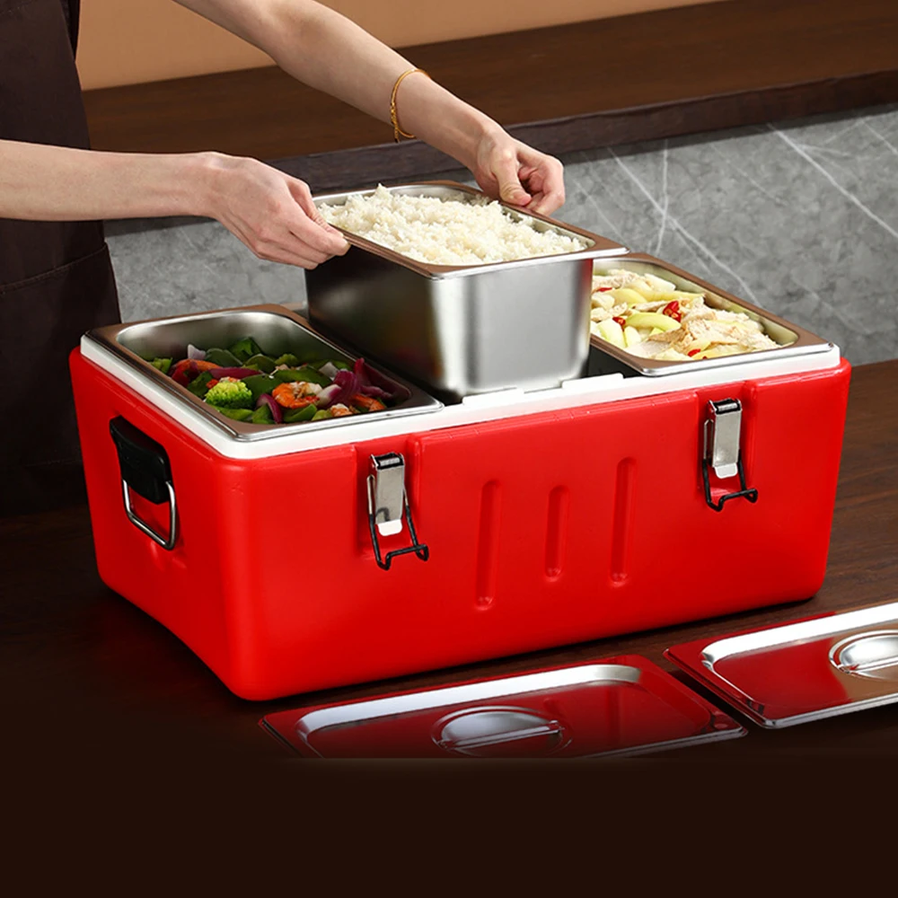 Коммерческая изоляционная коробка для пищевых продуктов. Изоляционное ведро для риса со съемным вкладышем большой емкости.