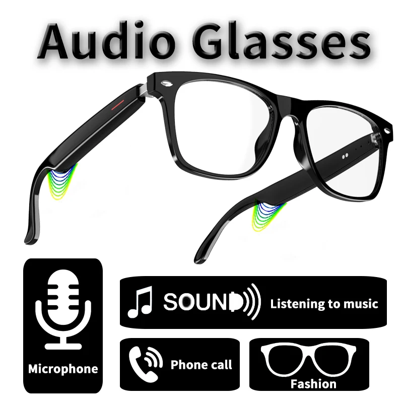 

Smart Glasses Wireless Bluetooth Anti blue light & Sunglasses Built-in Microphone Speakers Touch & Voice Assistant Compatible Gl