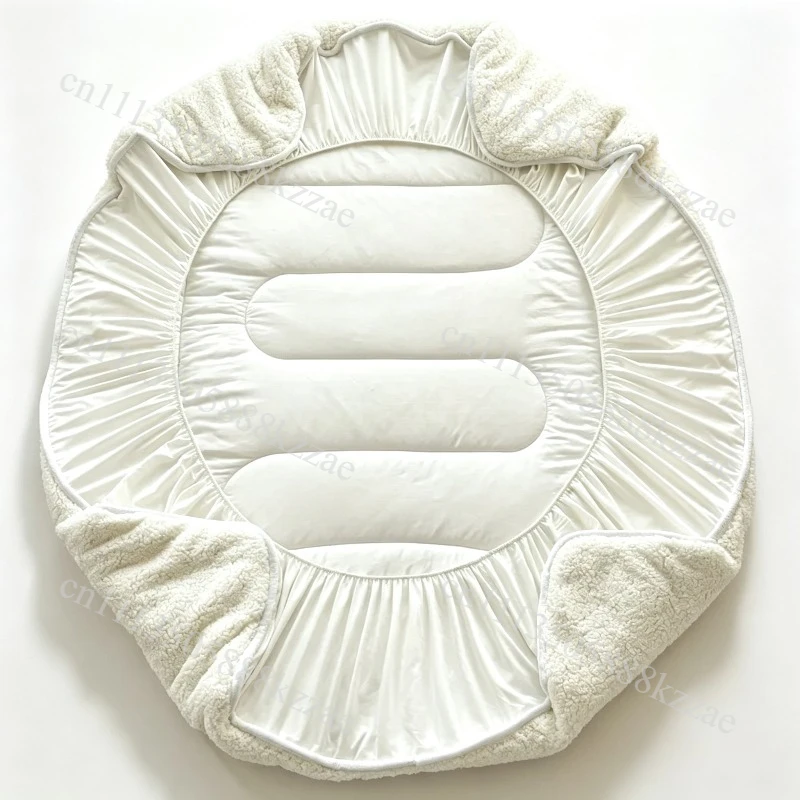 Thickened Imitation Lambs Wool Winter Fitted Sheet Solid Color Warm Plush Bed Sheets Queen Size Single Double Mattress Protector