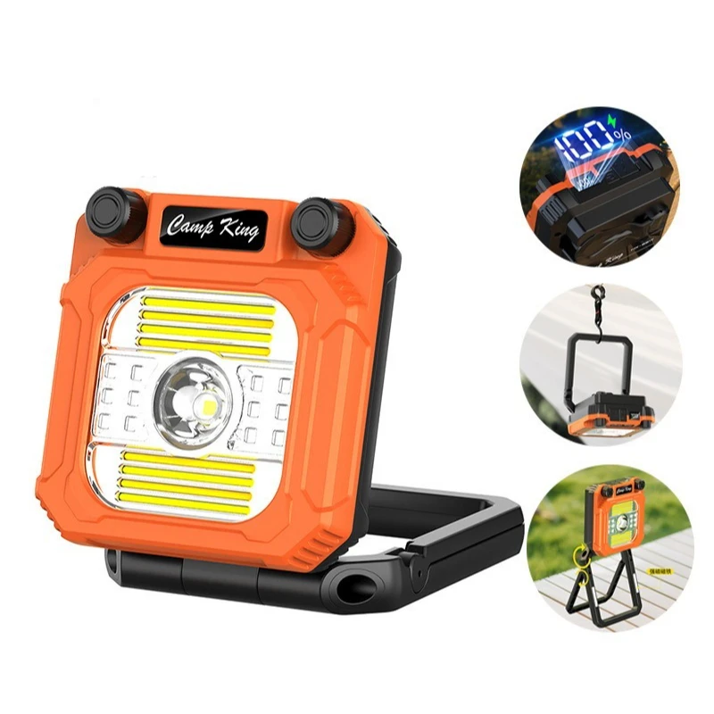 

Складной фонарь для кемпинга с подставкой, перезаряжаемый яркий рабочий прожектор с затемнением, портативный ручной прожектор, уличный походный аварийный светильник