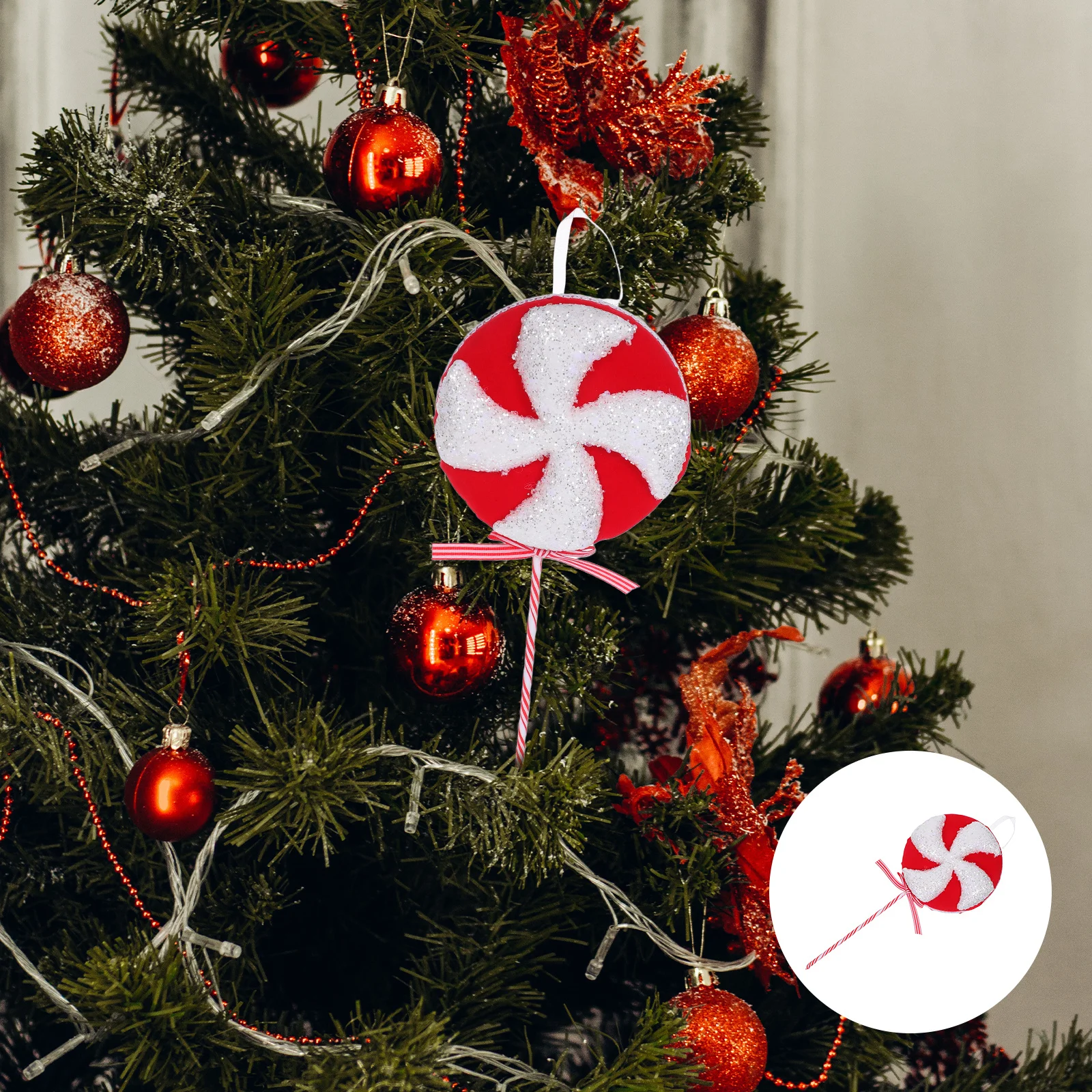 

Large Foam Christmas Candy Cane Ornaments Hanging Xmas Tree Decorations Windmill Lollipop Holiday Supplies Large Candy Ornaments