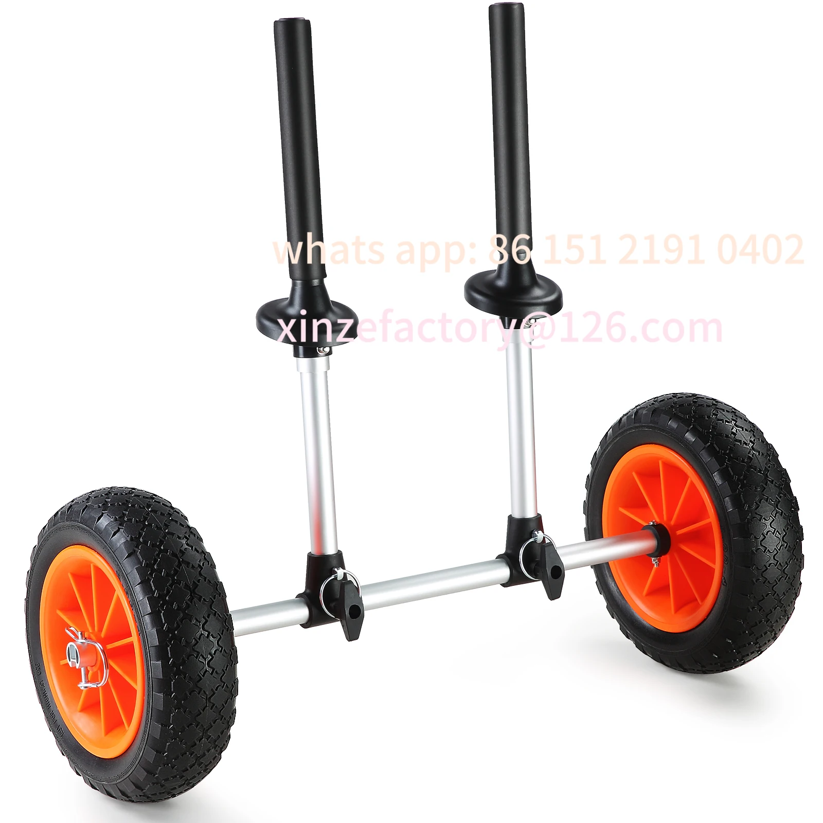 

Customizable 280lbs Kayak Trailer Cart Detachable Canoe Trolley Cart with 10'' Solid Tires & Adjustable Width for Boat