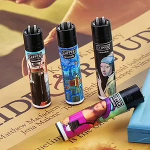 ولاعات قابلة للنفخ من Clipper-Butane مع أنماط مخصصة ، شعلة نايلون ، عجلة طحن ، علامة تجارية أعلى 6 مبيعات أخف وزنا نادر - رقم 4