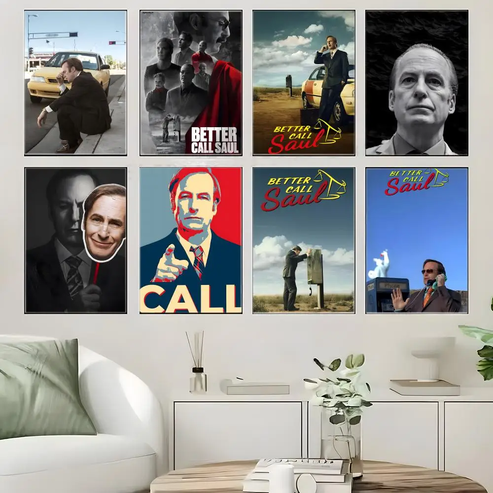 Crime drama B-Better Call Saul Poster  Self-adhesive Art Waterproof Paper Sticker Coffee House Bar Room Wall Decor