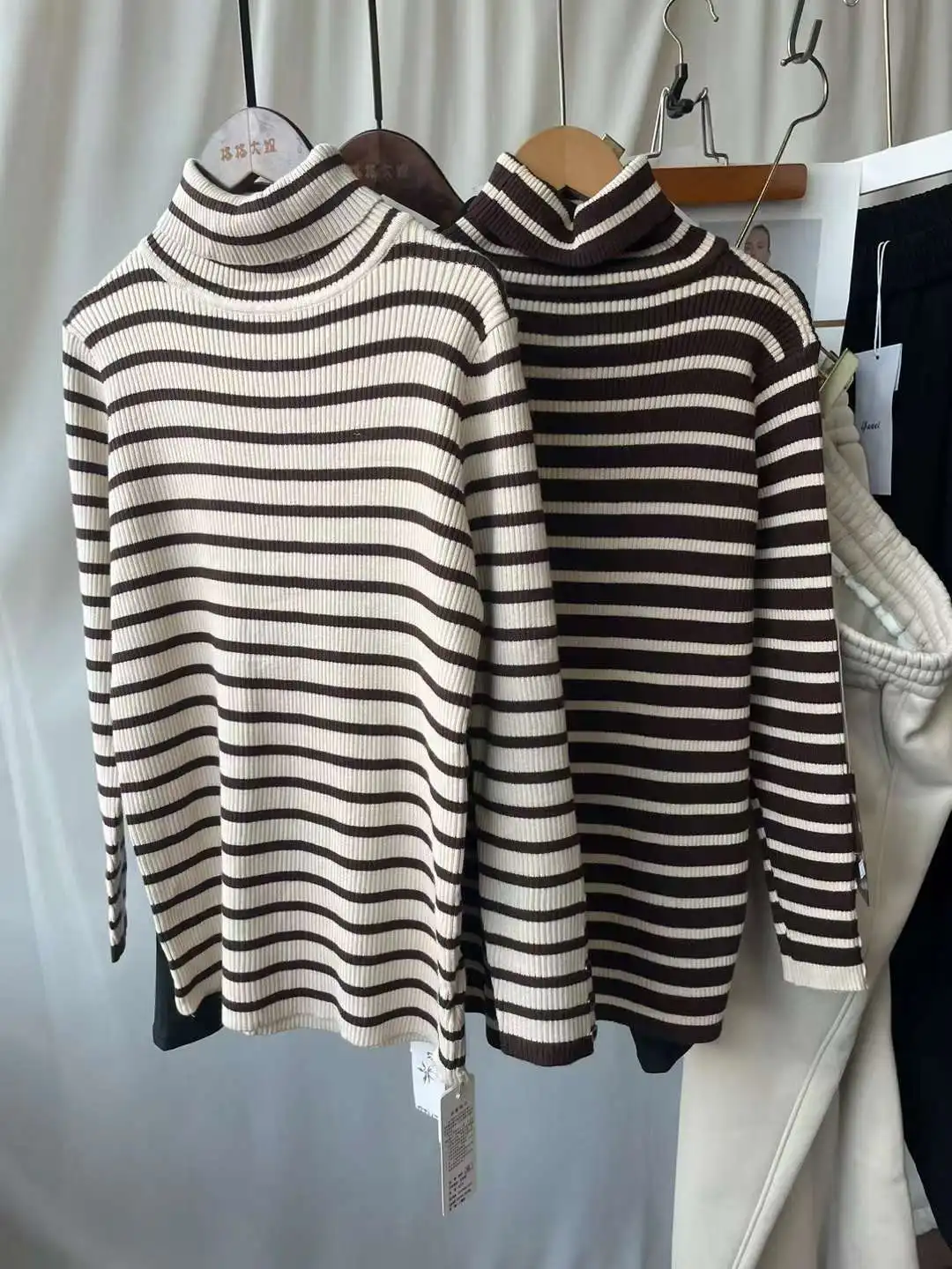 

Thiened эластичный хлопковый свитер большого размера с высоким воротником, женский весенне-осенний трикотаж, теплый термобелье, длинный свеч...