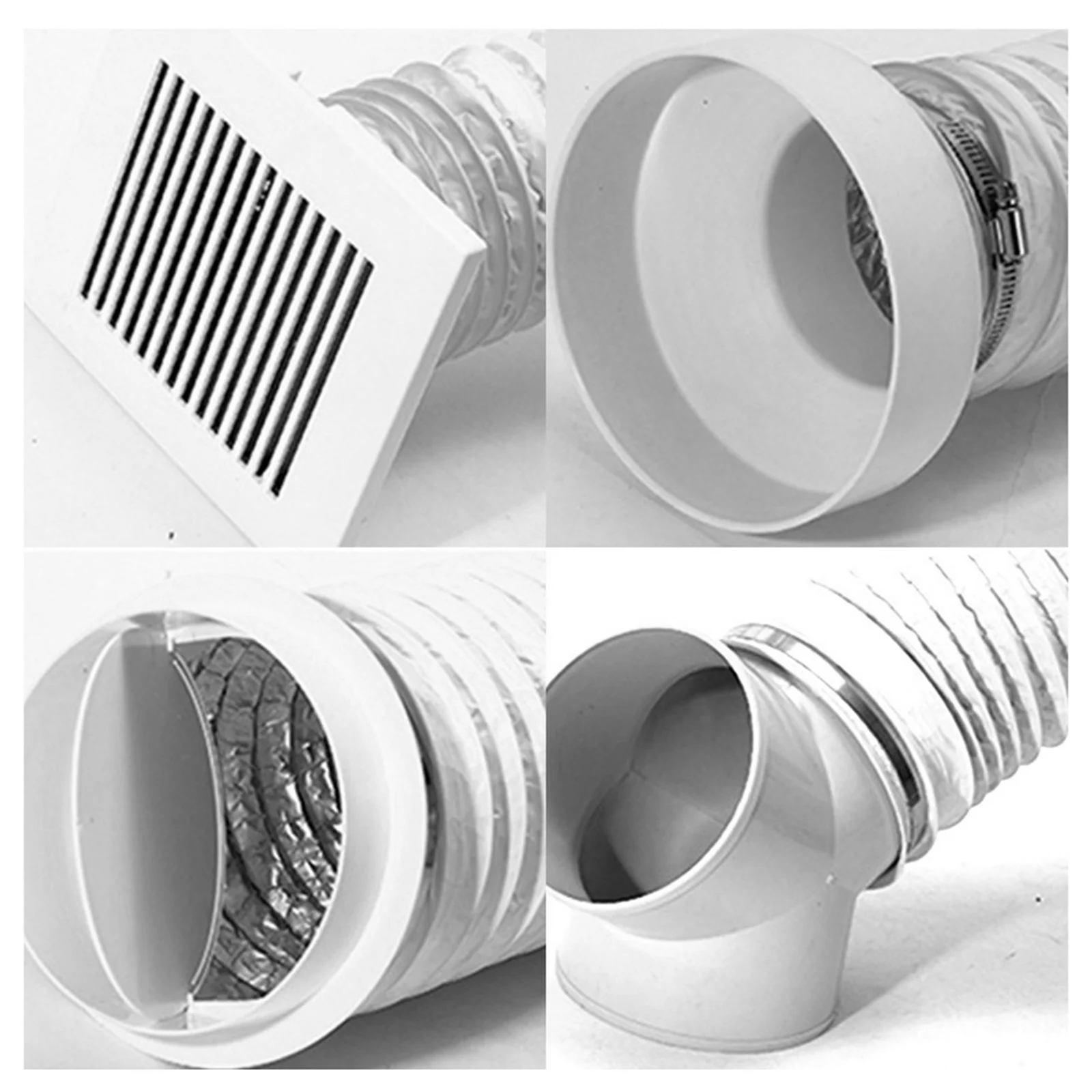 Aluminum Ducting Air Vent Hose Dryer Vent Tube 19 Feet Long for Laundry Room Heating and Cooling Fan Duct Household Green Houses