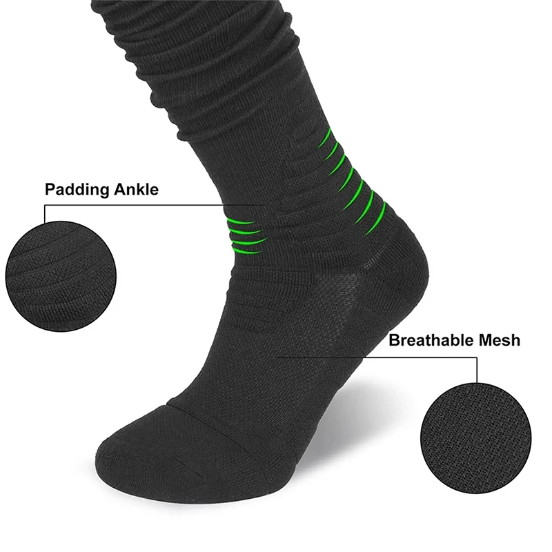 1 Pair Football Socks for Men Women Adults Pile Socks American Football Extra Long Stockings Outdoor Sports Accessories