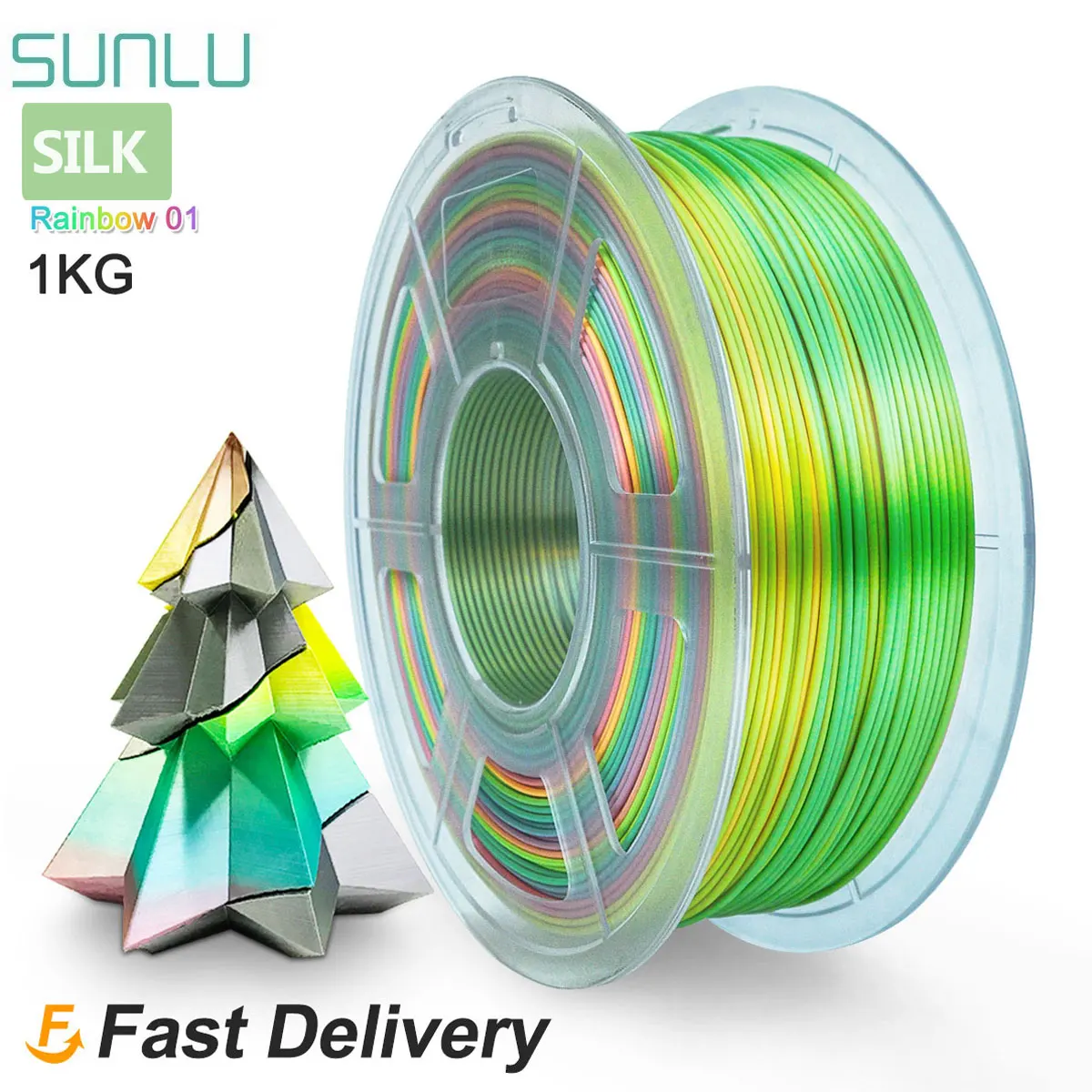 

SUNLU 1KG PLA SILK Filament 3D Printer Filament Texture Tangle free 100% no bubble with Vacuum packing Various colors available