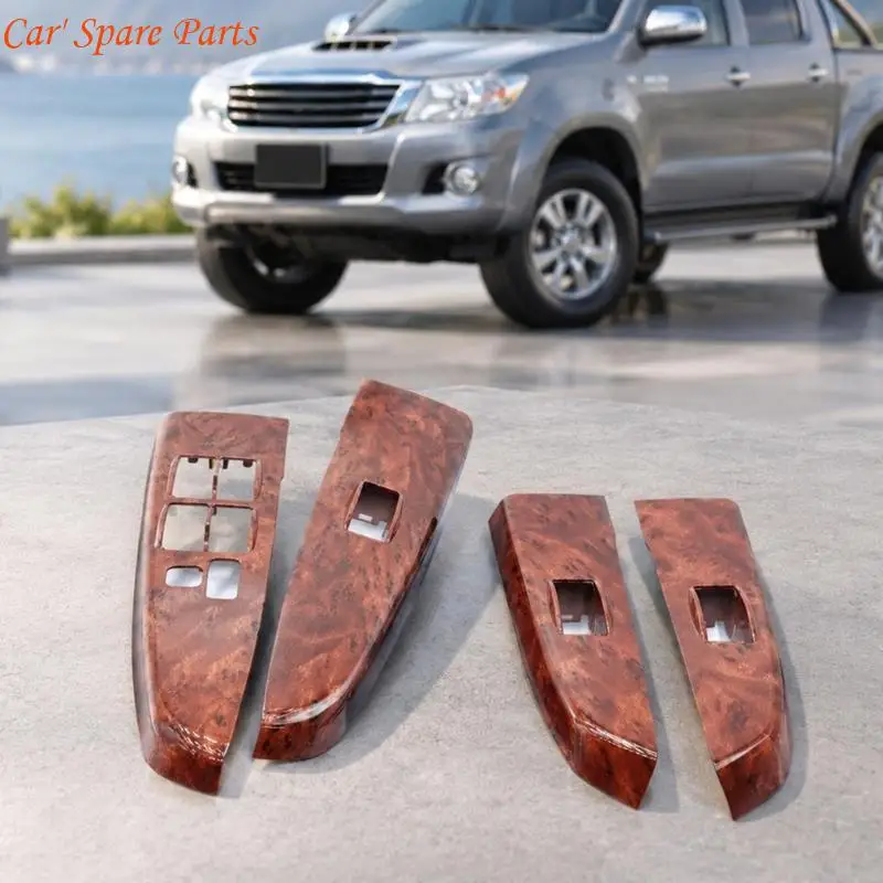 Y4UA Formed-Clip Interior Window Button Panel Trim for 2008-2014 Hilux Models, Designed with Contoured Shapes and Uncovered