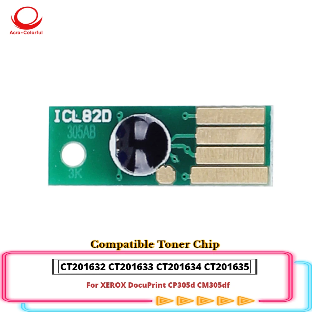 

Совместимый CT201632 CT201633 CT201634 CT201635 чип картриджа с тонером CT350876, барабанный чип для XEROX DocuPrint CP305d CM305df