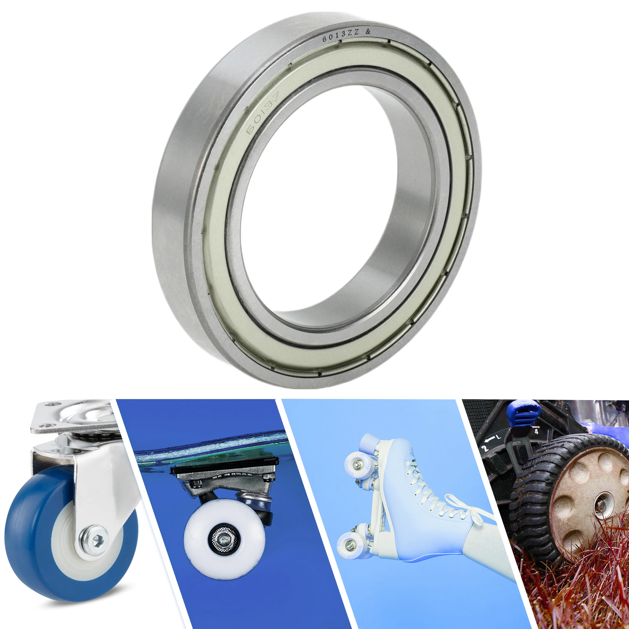 Motoforti 6013ZZ & Deep Groove Ball Bearings P0 65x100x18mm Lubricated Bearings Double Metal Seal Scooter Skateboard Wheel