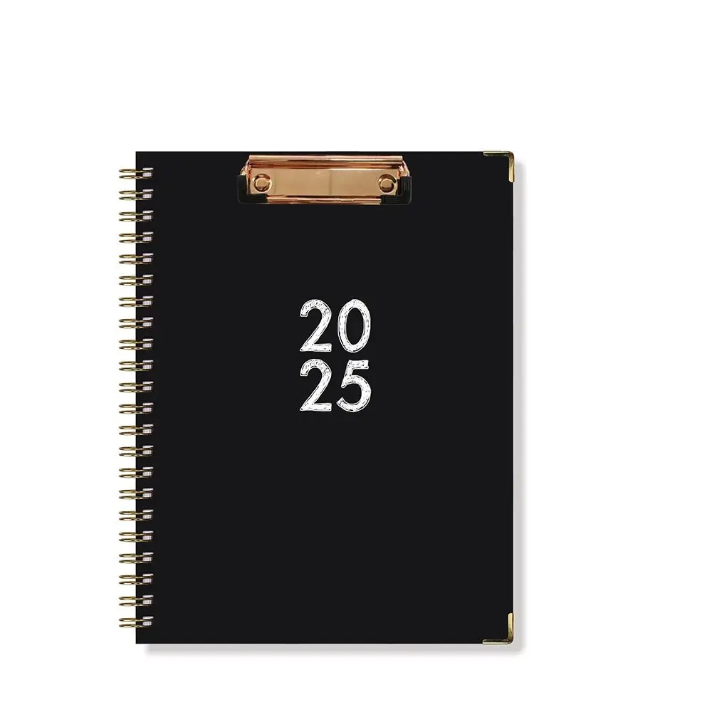 

With Plate Clamp 2025 English Agenda Book Monthly Calendar Loose-leaf Coil A4 Schedules Calendar Notepad Practical To Do List