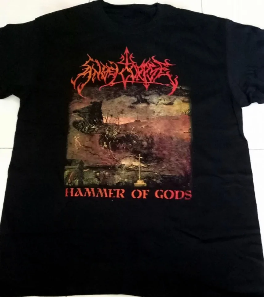 Angelcorpse Hammer Of Gods T-Shirt Short Sleeve Cotton Black Men S to 5XL BE1583