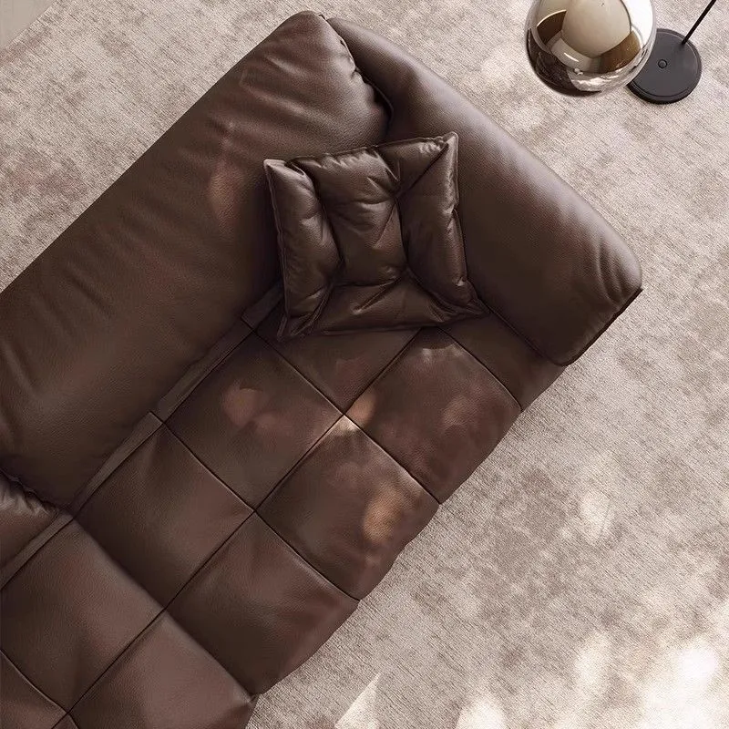 Elephant Ear Sofa Small Apartment Living Room Sofa Living Room Leather Straight Row
