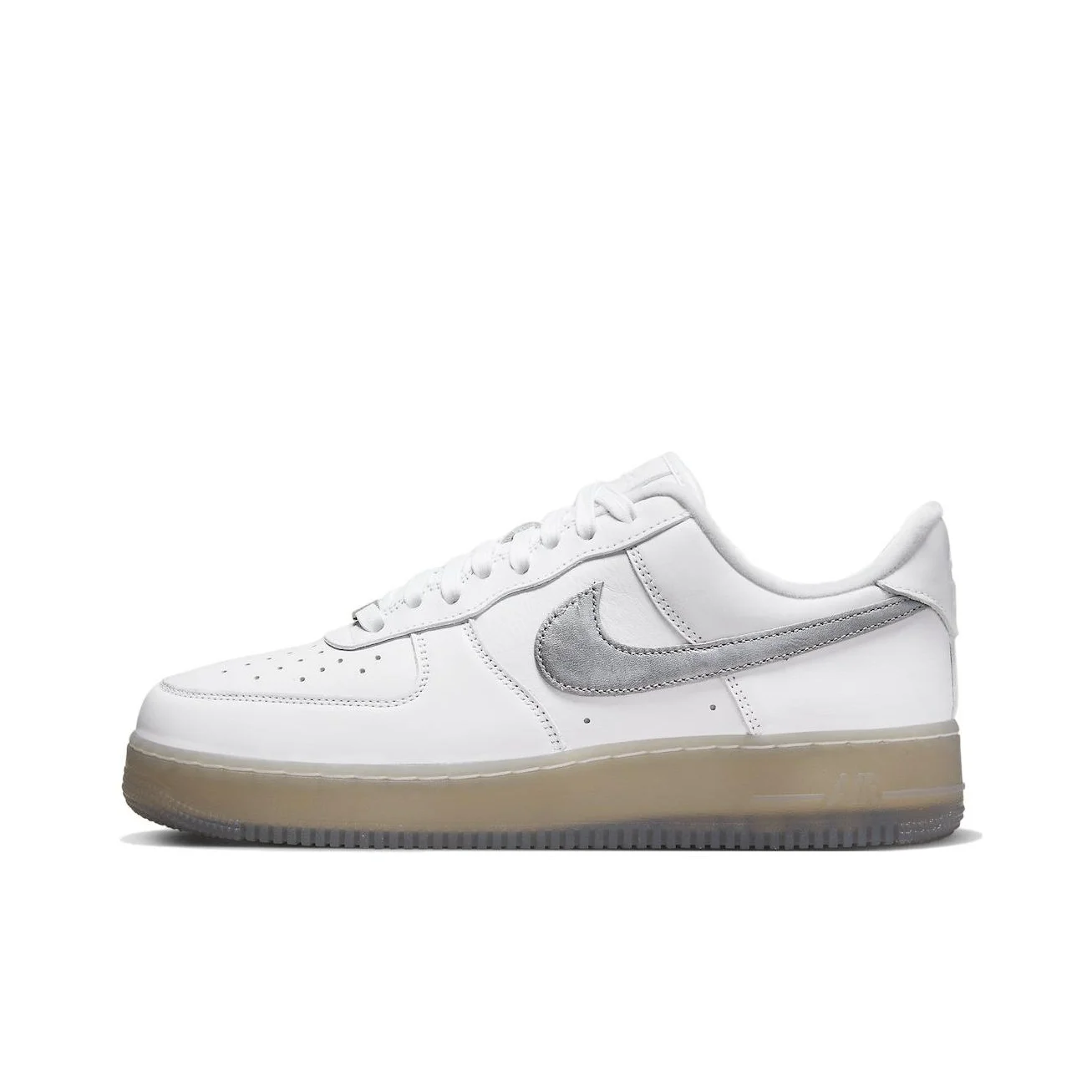 Nike Air Force 1 Skateboard Shoes Unisex Low Top White/Silver DX3945-100