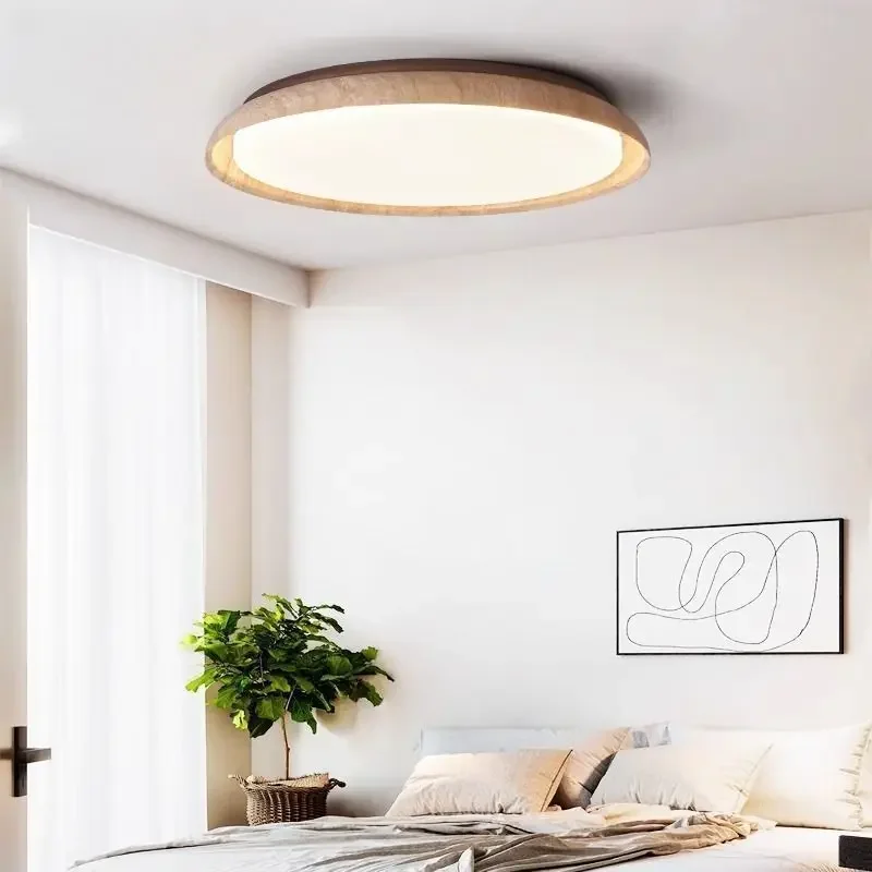 TechHPWabi Sabi Japanese Retro Cream Travertine Ceiling Lamp Minimalist Design For Master Bedroom