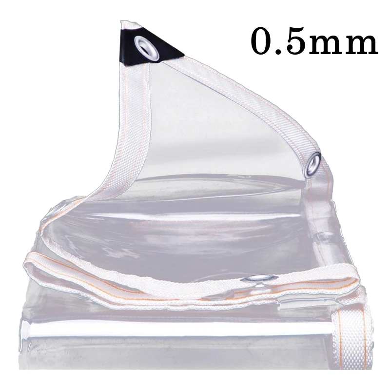 

1*1M Transparent Rain Cloth Customize Size Garden Balcony Clear Tarpaulin 0.5mm Thicken PVC Soft Glass Plastic Sheeting