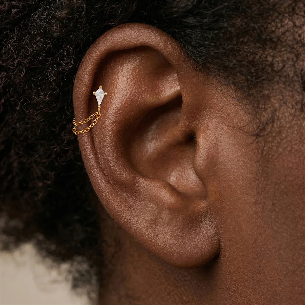AIDE 925 Sterling Silber Pferdeaugen Doppelschichtige Quaste für Damen, flacher Rücken, Knorpelpiercing, Ohrknochen-Ohrringe, edler Schmuck – Detail 11