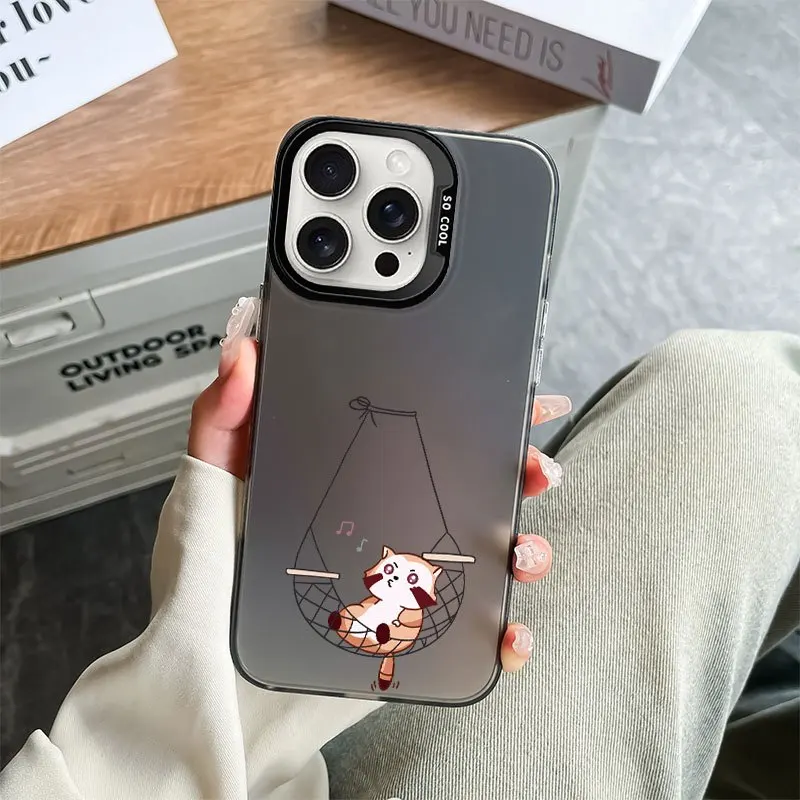 

A cute cat is lying in a hammock phonecase for iPhone 16 15 14 13 12 11 Pro/ Max/Plus shock-proof rear cover anti-fingerprint
