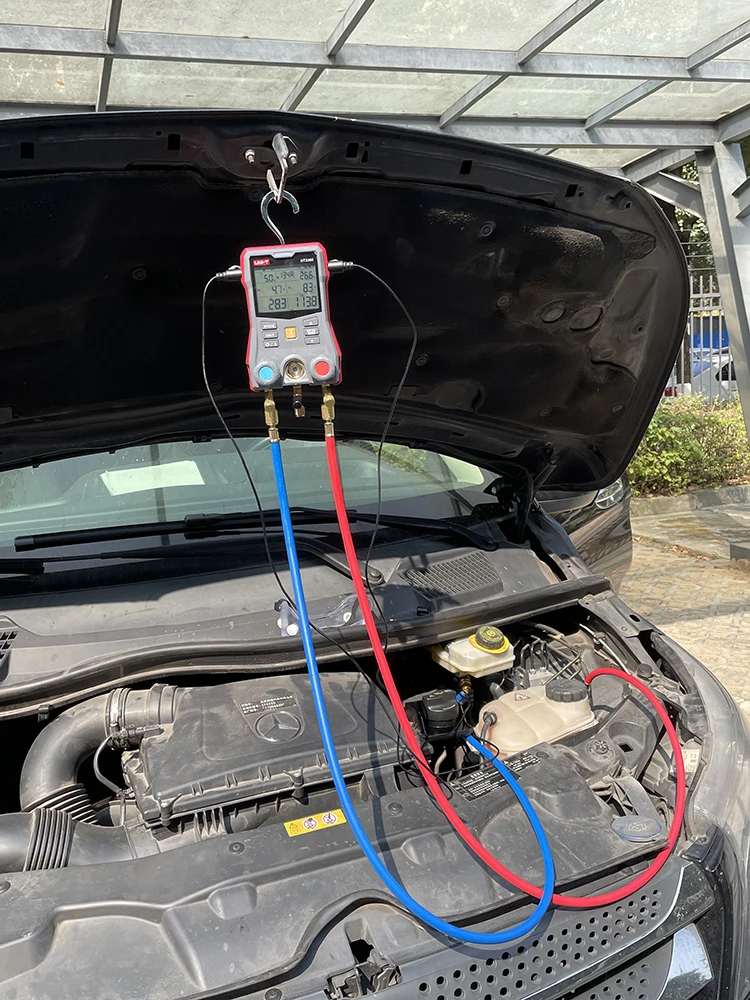 UNI-T UT336E KIT Cyfrowy Manometr Kolektorowy z 2 Bezprzewodowymi Czujnikami Temperatury UT320I do Konserwacji Klimatyzacji Samochodowej, Miernik Ciśnienia — 2