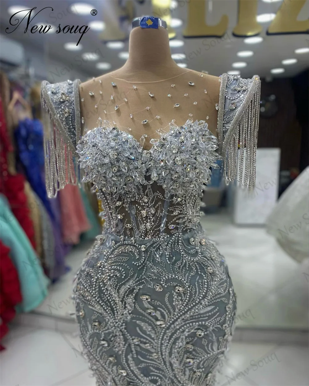 Vestidos De Noite Frisados De Sliver Árabe, Elegante Coutures De Dubai, Vestidos De Festa De Celebridades, Robe De Celebridades, Vestido De Noivado, Dubai, 2024