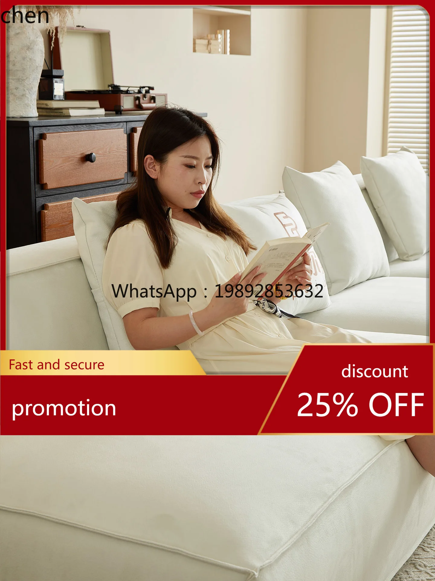 Wabi-Sabi Down Style Tofu Block Sofa Fully Removable and Washable Modern Chaise Corner Linen Fabric Living Room Sofa
