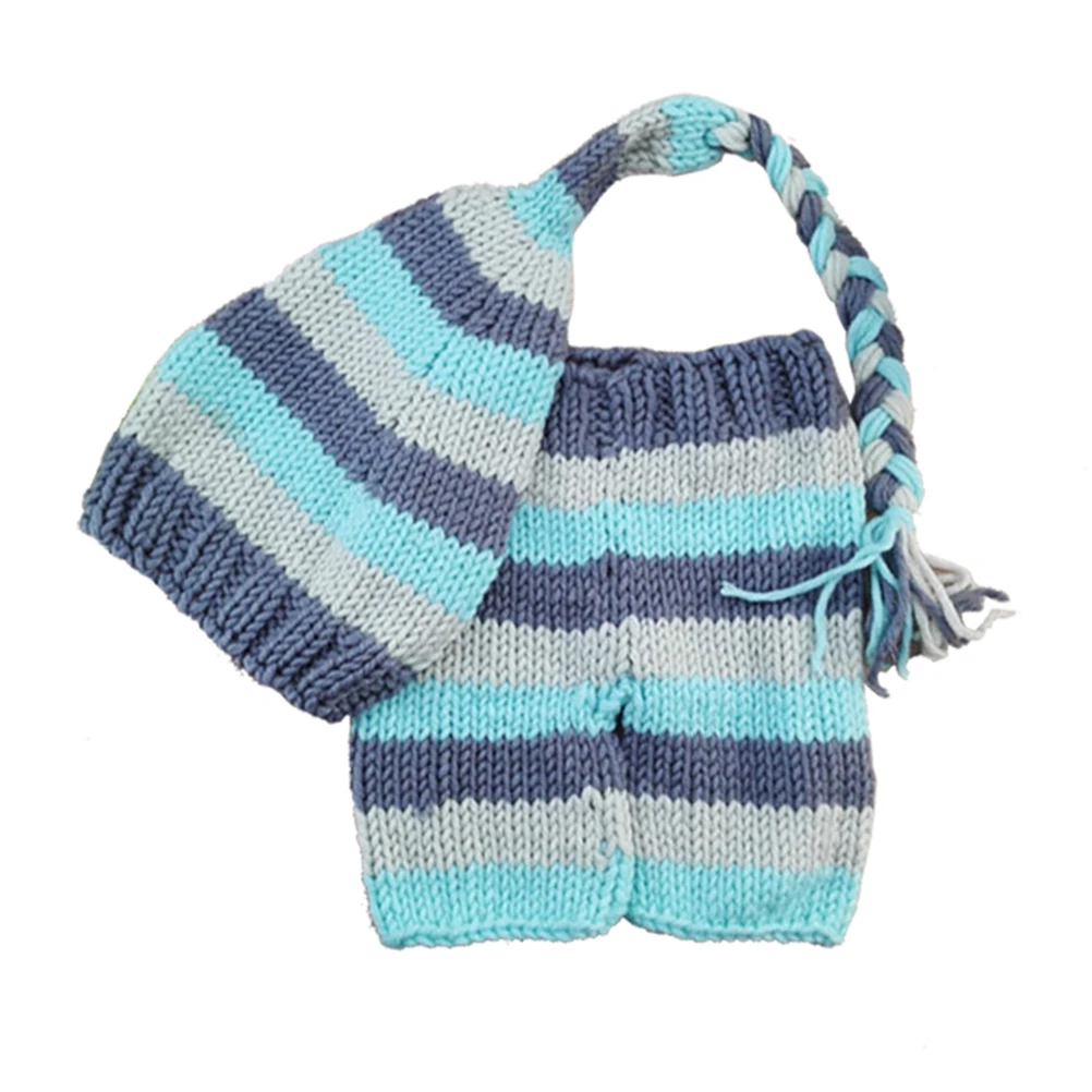 

Baby Knit Hat Pants Set Soft Sturdy Yarn Photo Shoot Outfit Newborn Costume Props Comfortable Skin Friendly Stretchy