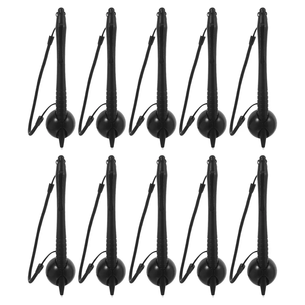 

10Pcs Resistive Screen Stylus High Precision Touch Pen Tablet Kids Drawing Pens Silica Gel AntiLost String Base Durable Wide