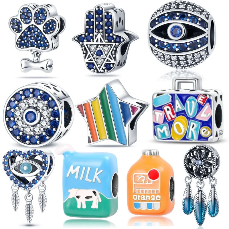 2026 جديد سحر 925 صالح الأصلي سوار الأرض طائرة الخرز منطاد الهواء الساخن السفر كاميرا قلادة DIY بها بنفسك صنع المجوهرات