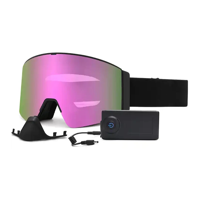 Ski goggles contain heatable PRO features an OTG design with magnetic lens for women