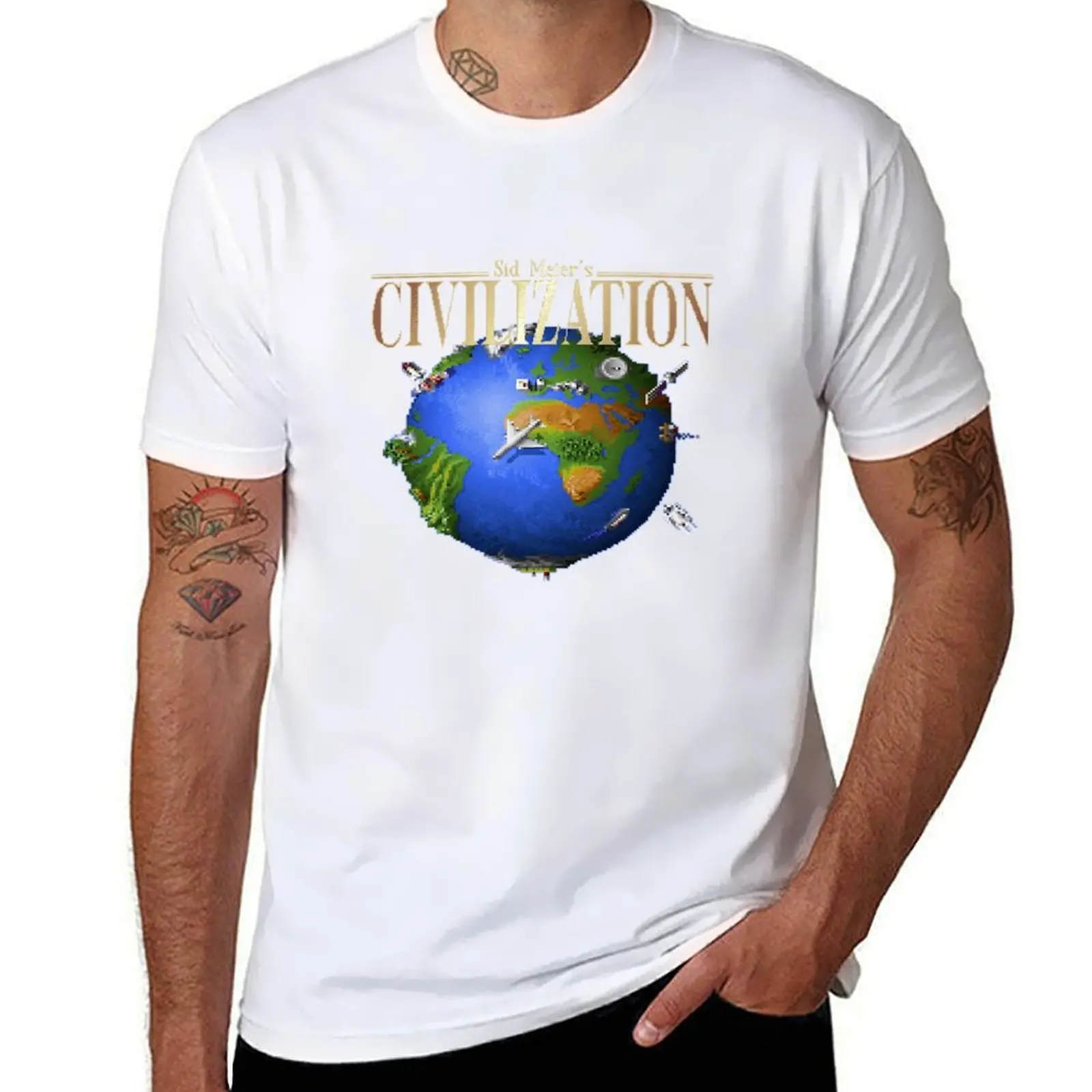

Civilization I Sid Meier T-Shirt t shirt man plain man t shirt cotton high quality T-Shirt