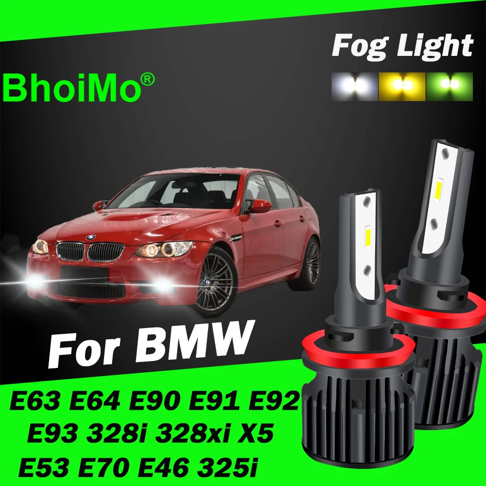 

BhoiMo Led Front Fog Light Bulb For BMW E63 E64 E90 E91 E92 E93 328i 328xi X5 E53 E70 E46 325i Auto Car Lamps