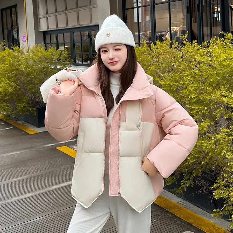 

2025 New Women Winter Jacket Cotton Padded Short Coat Ladies Hooded Loose Warm Outwear Down Cotton Jacket Female Parkas Overcoat