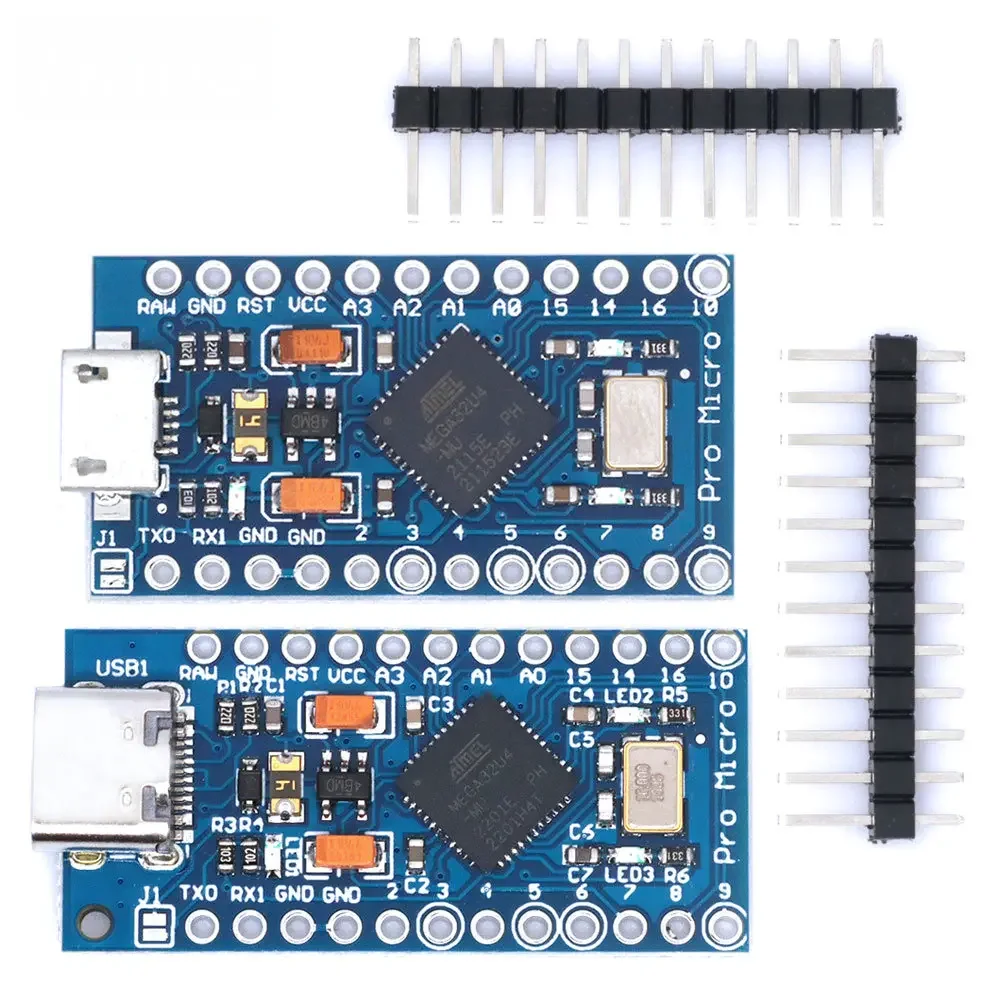 New Pro Micro 3.3V 8Mhz For Arduino ATmega32U4 5V/16MHz Module With 2 Row Pin Header For Leonardo