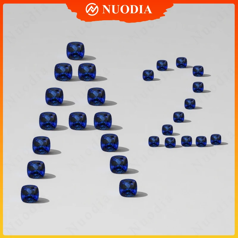 

Top Lab Grown Sapphire Gemstone Royal Blue Square Cushion Cut Synthetic Sapphire Loose GemsStone Selectable AGL Certificate