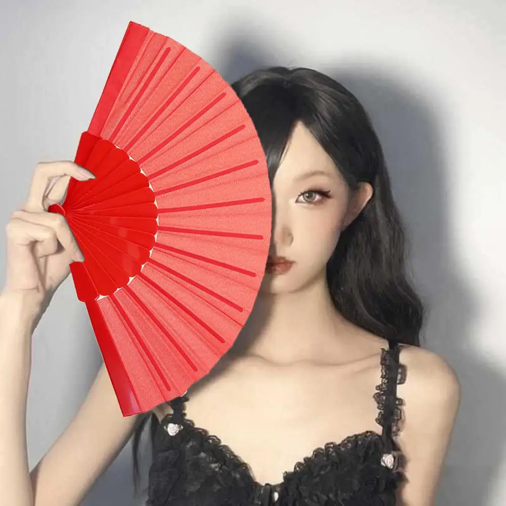 Chinese Kung Fu Tai Chi Fan Bamboo Solid Color Hand Fan Chinese Style Photography Props Folding Fan Plastic Handheld Fans Gifts